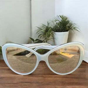 JUDITH LEIBER HEMATITE JL1686 Iridescent Gold Mirrored Jewel Crystal Sunglasses